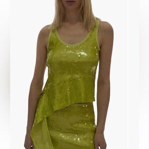 Helmut Lang Vibrant Green Textured Top